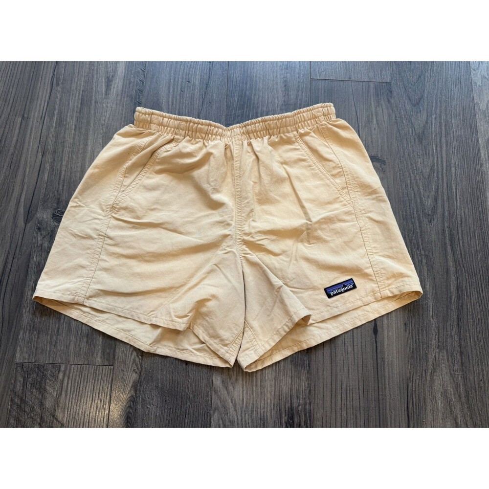 XS Patagonia Baggies Shorts Women’s Pale Yellow Elastic Waist Drawstring